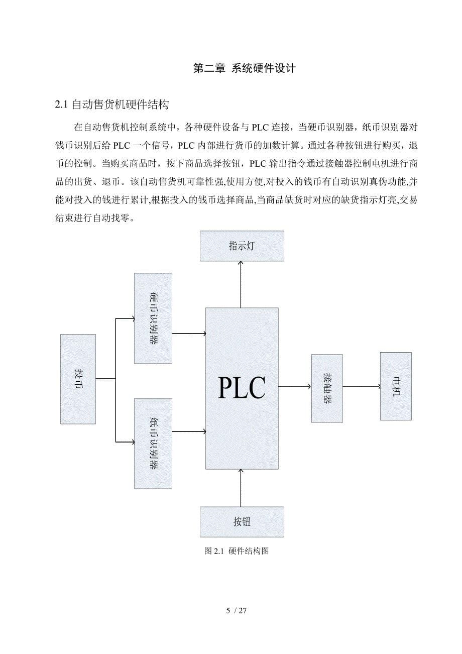 基于PLC的自动售货机控制系统的设计_第5页
