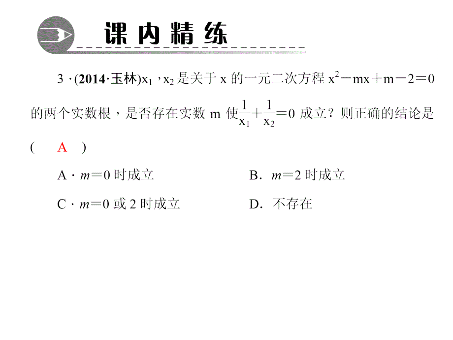 24　一元二次方程根与系数的关系（3）_第4页