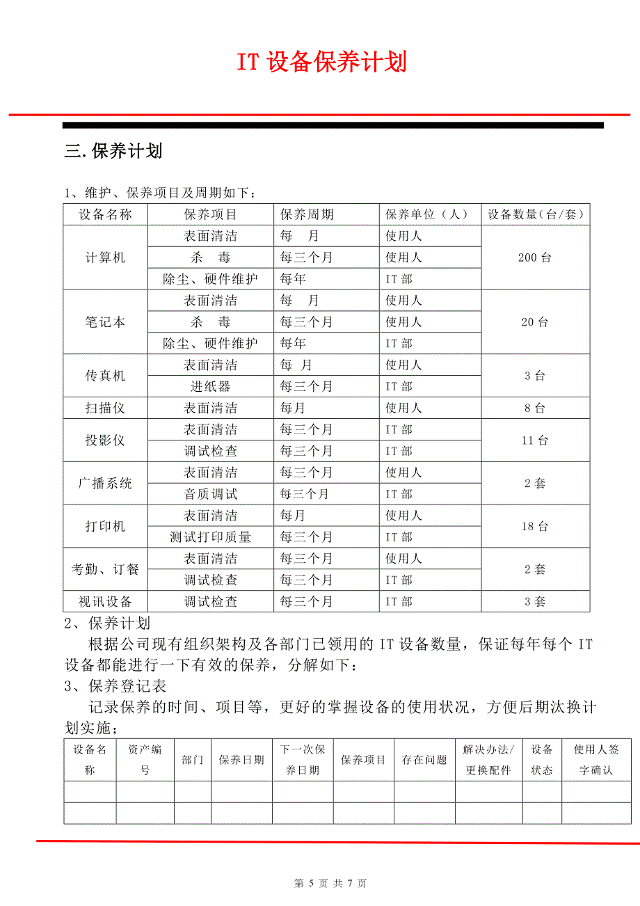 IT设备保养计划.doc_第5页