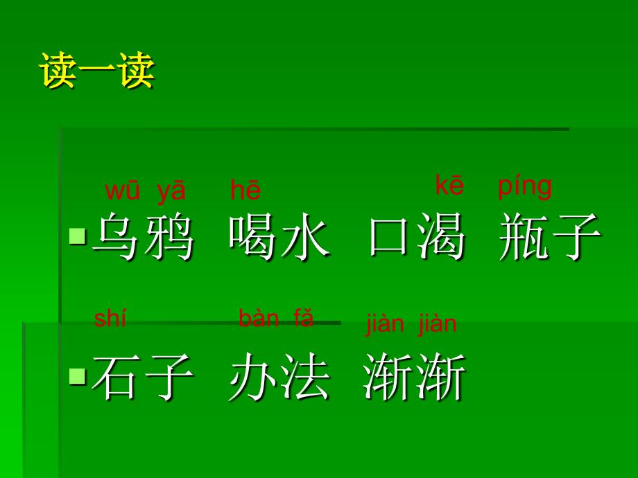 乌鸦喝水课件PPT 人教版新课标一年级语文下册课件乌鸦喝水_第3页