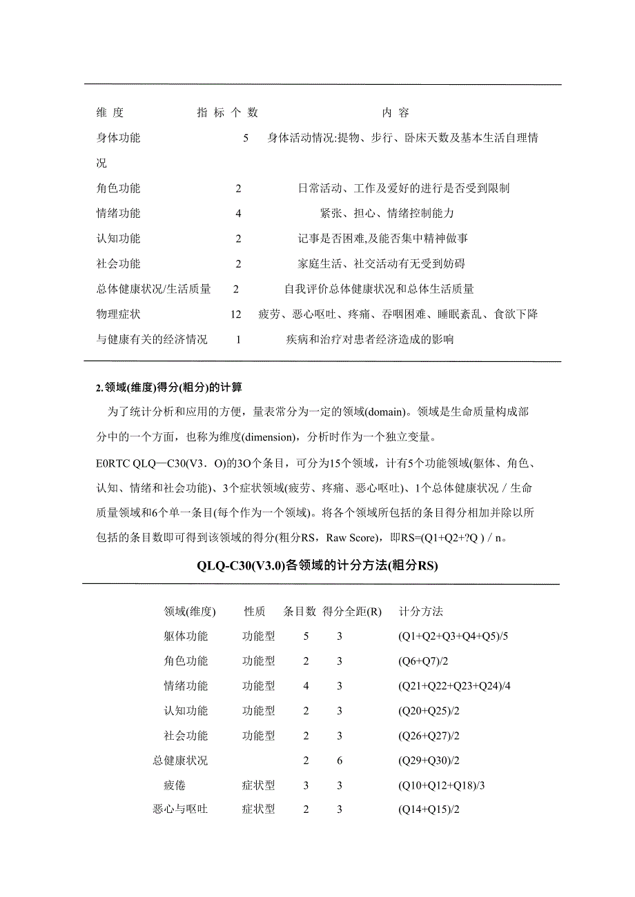 EORTC生命质量测定量表QLQ-C30(V3.0)(最新整理)_第3页