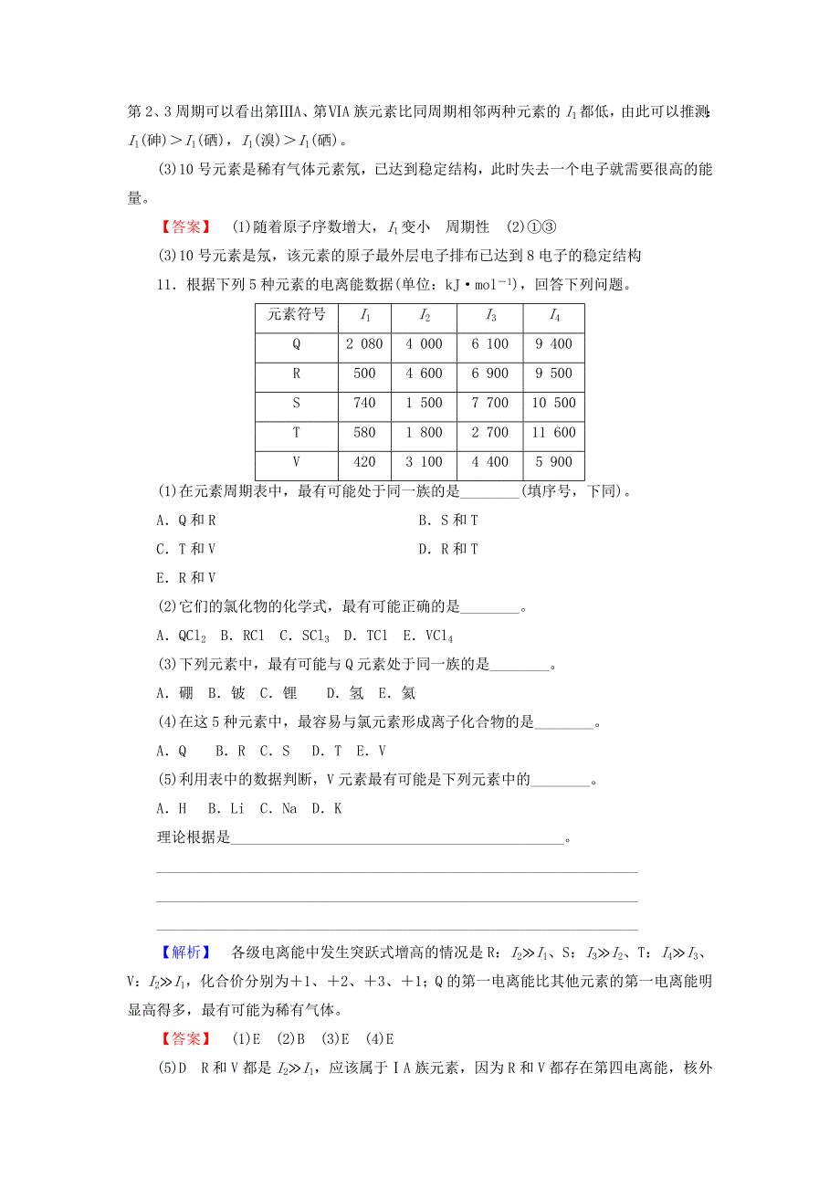 最新高中化学学业分层测评4电离能及其变化规律鲁科版选修3_第4页