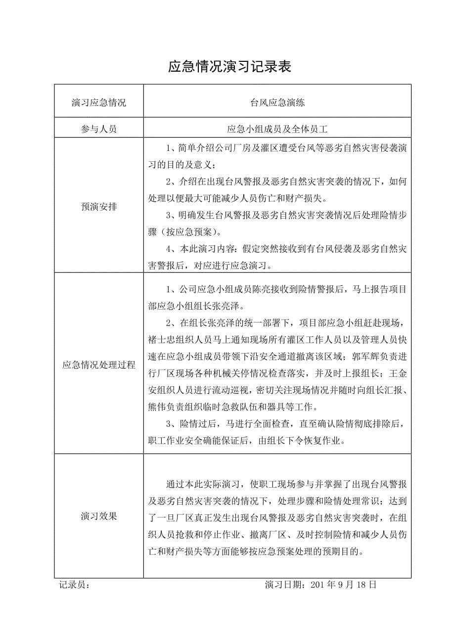 江西浦泾燃油化工有限公司应急演练(填写).doc_第5页