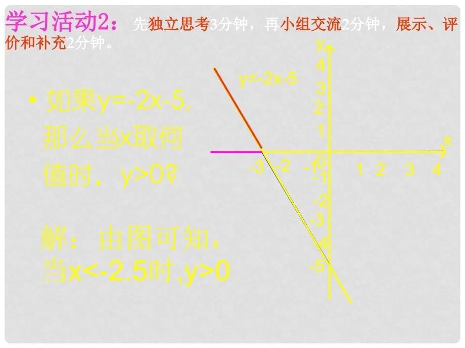 辽宁省灯塔市八年级数学下册 2.5 一元一次不等式与一次函数（第1课时）课件 （新版）北师大版_第5页