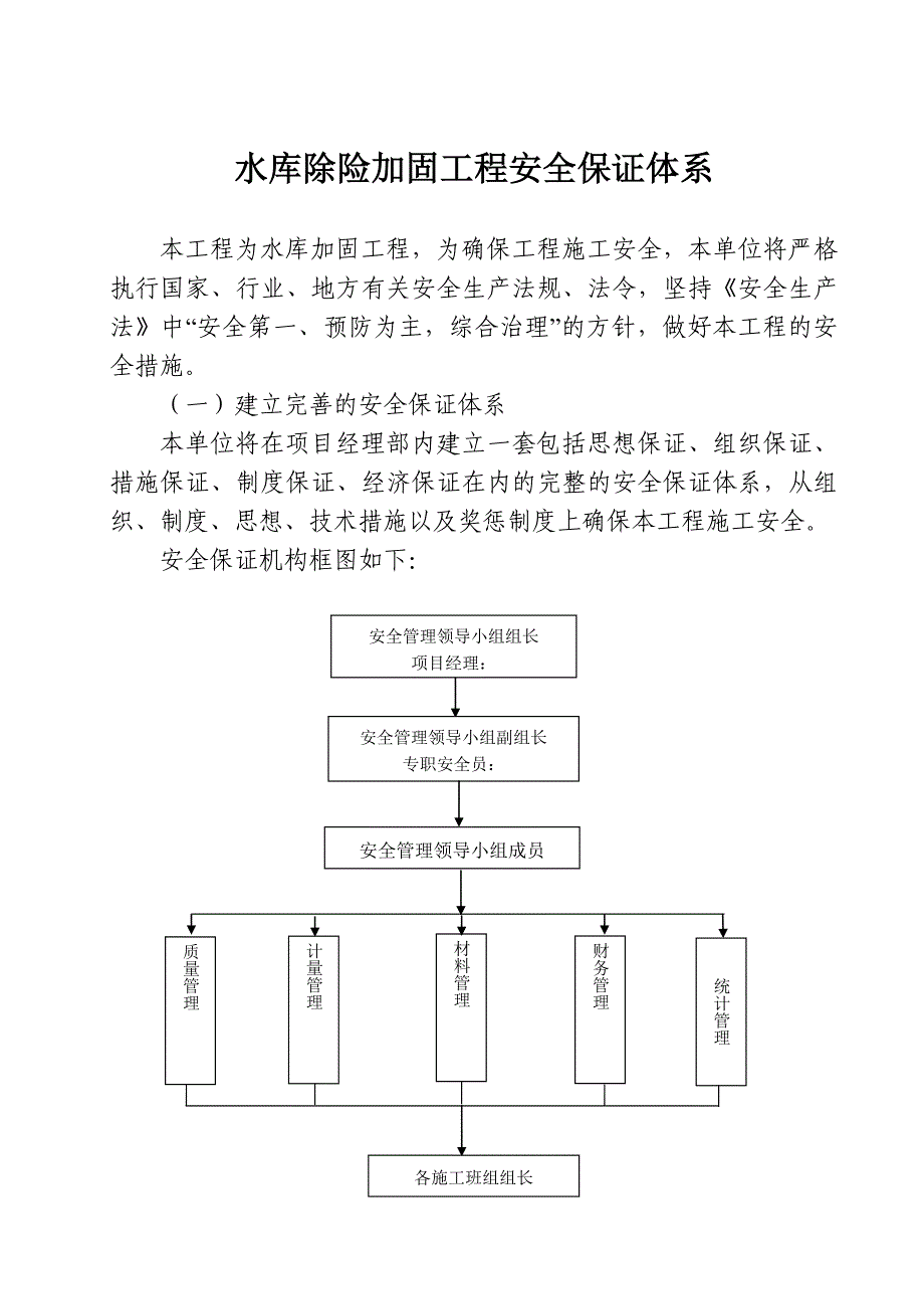 水库除险加固工程安全保证体系_第1页