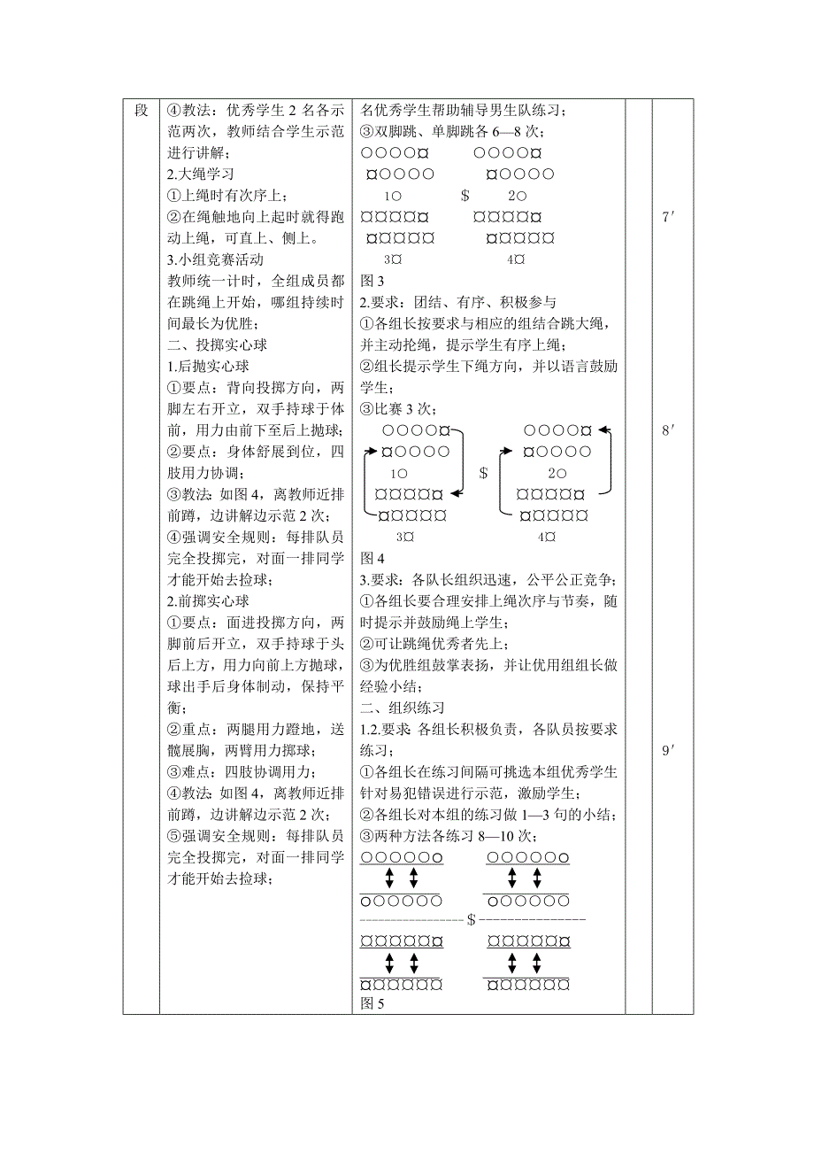 中学八年级体育教案《跳绳与投掷实心球》_第2页