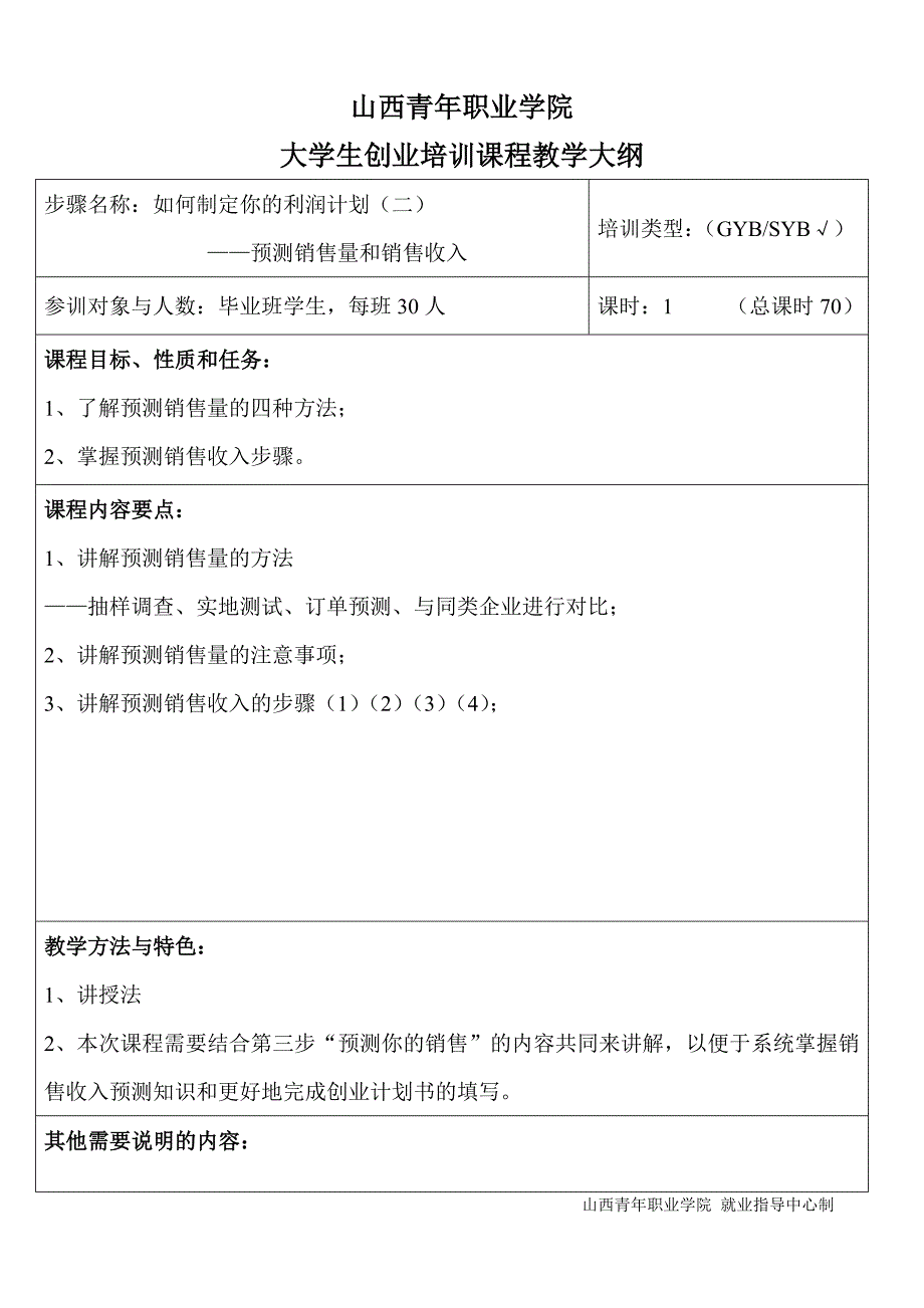 SYB课程大纲第八步如何制定你的利润计划共18课时_第2页