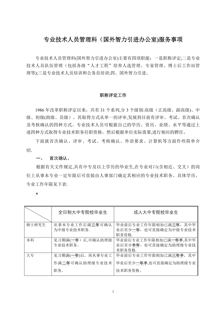 专业技术人员管理科(国外智力引进办公室)服务事项剖析【可编辑范本】.doc_第1页