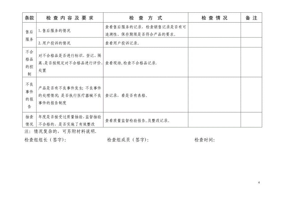 医疗器械检查记录表_第4页