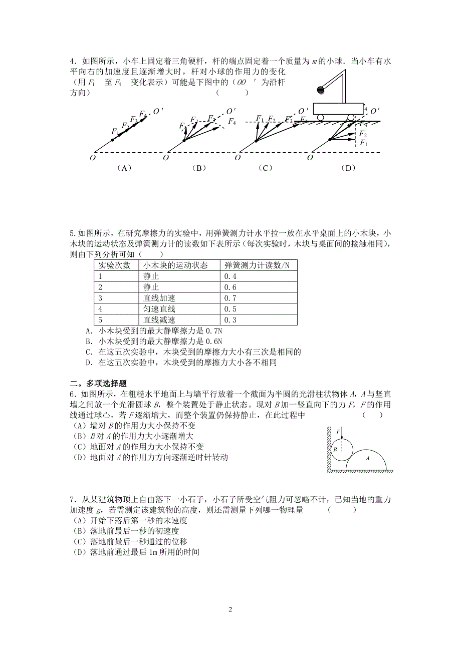 南洋中学2010届高三物理测试卷_第2页