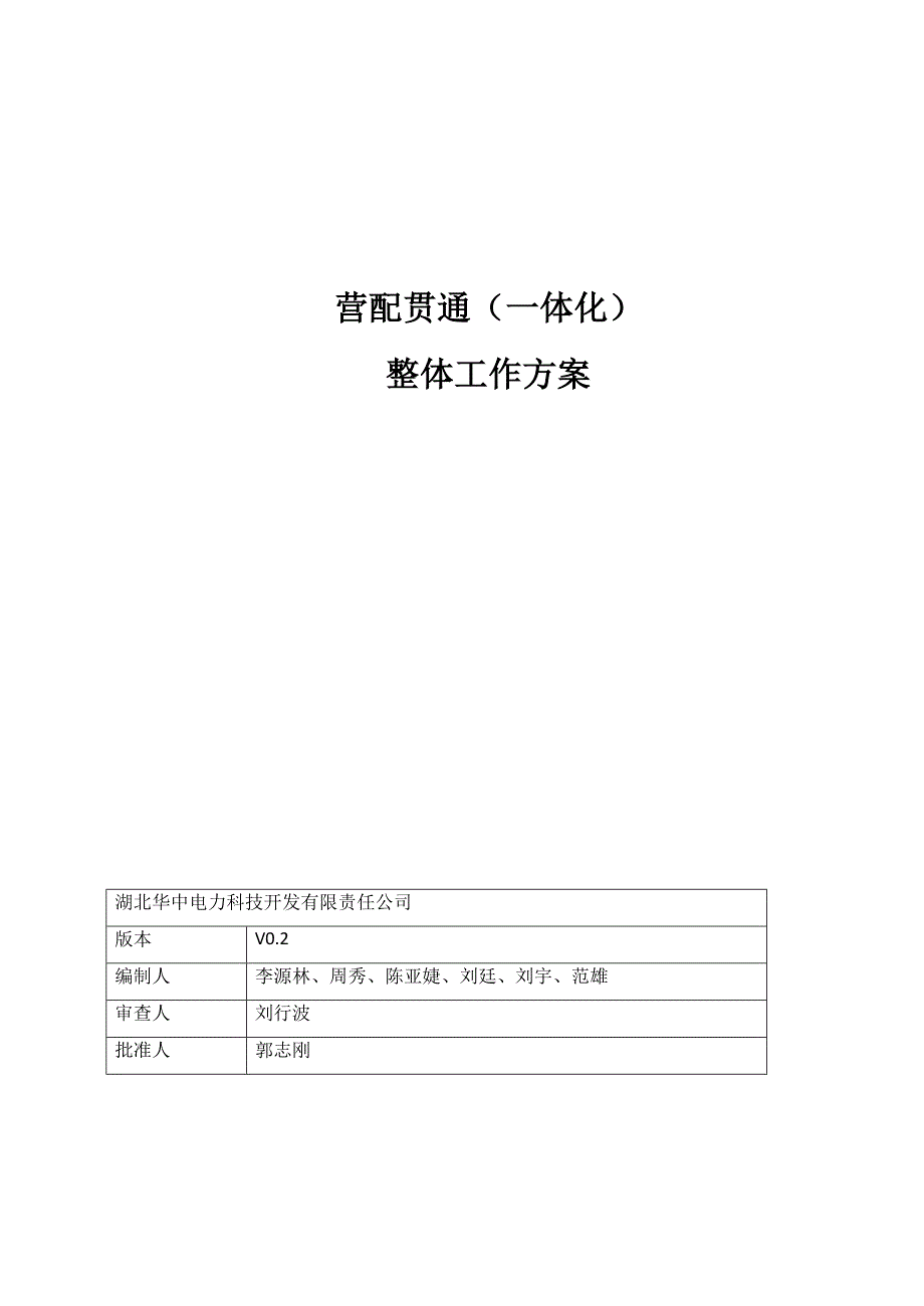 某公司营配贯通一体化整体工作方案(共36页)_第1页