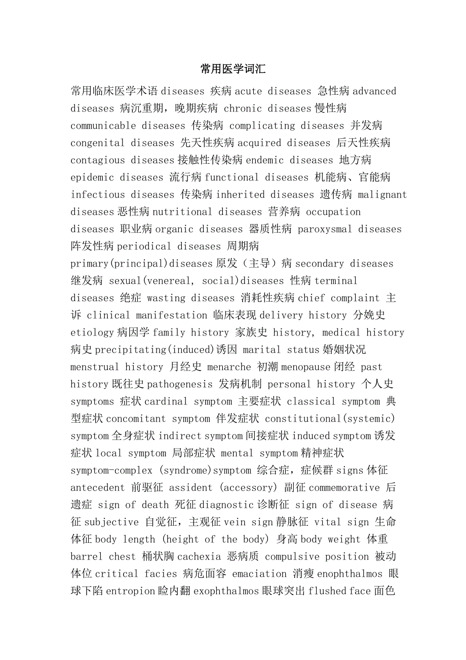 常用医学词汇.doc_第1页