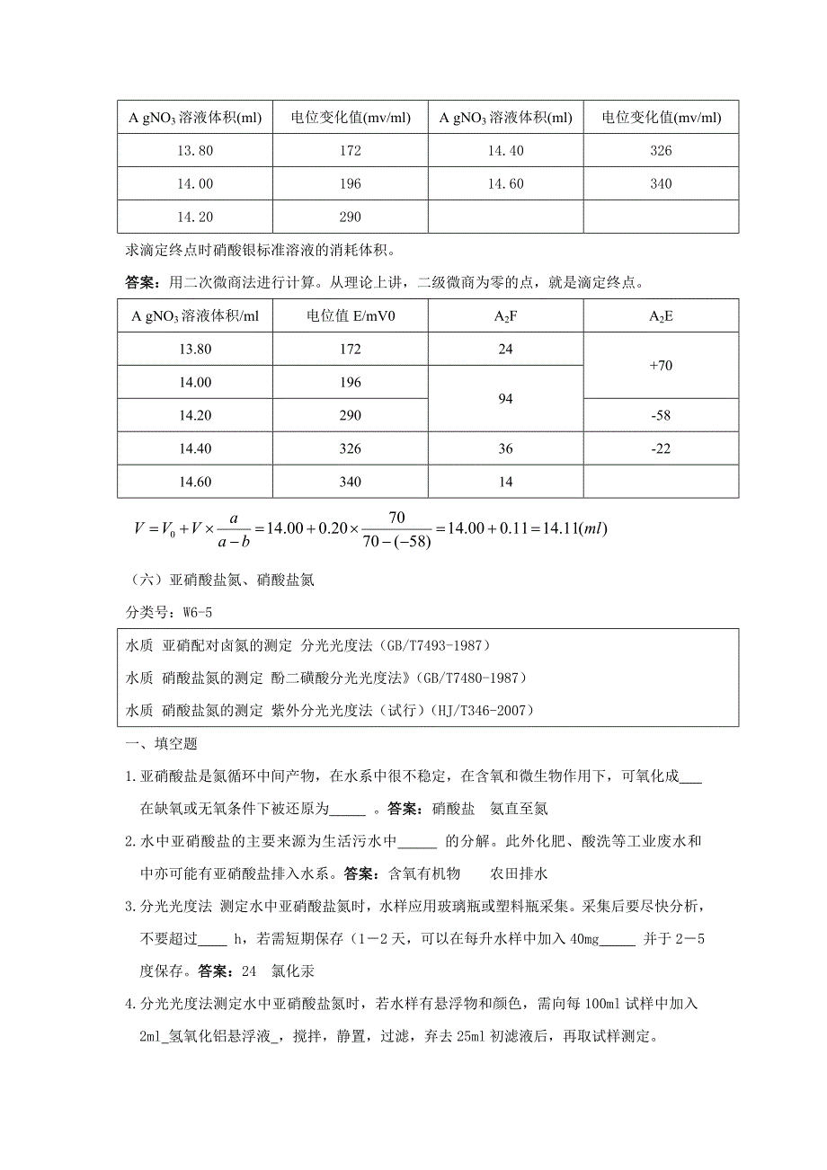 氯化氢和硝酸盐氮复习题_第4页