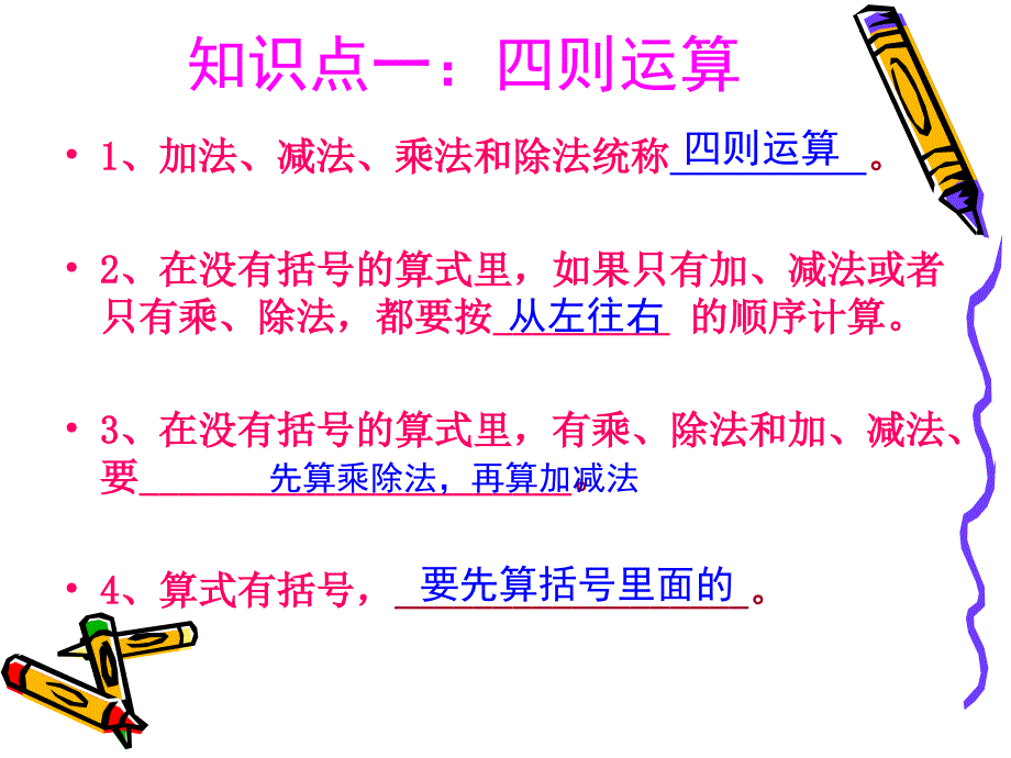 人教版四年级下册数学总复习_第1页