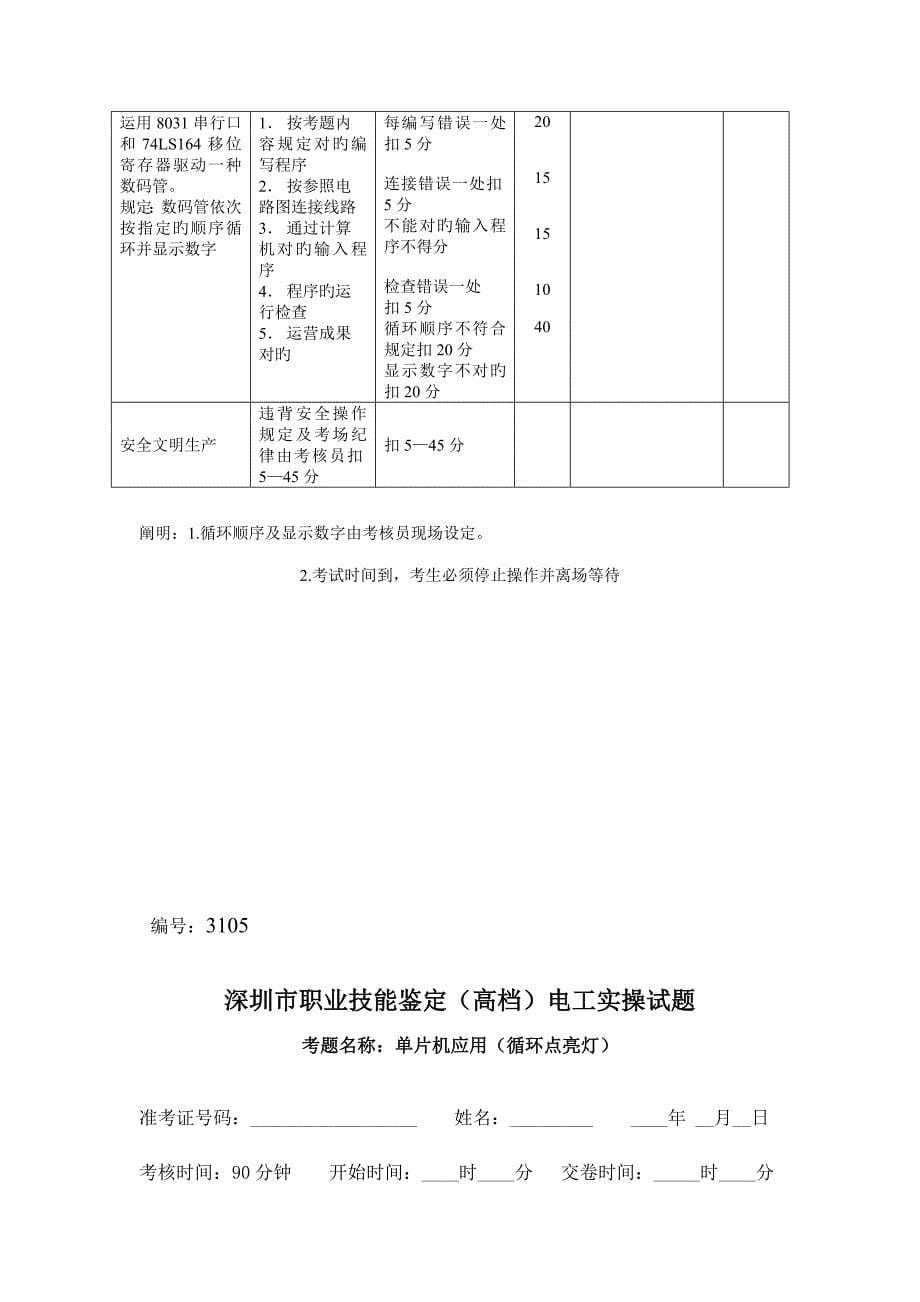 2022深圳市职业技能鉴定高级电工实操试题_第5页