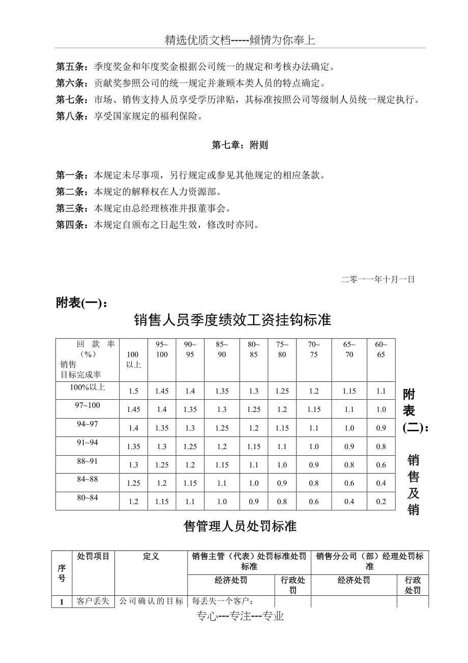 公司营销系统薪酬管理制度_第5页