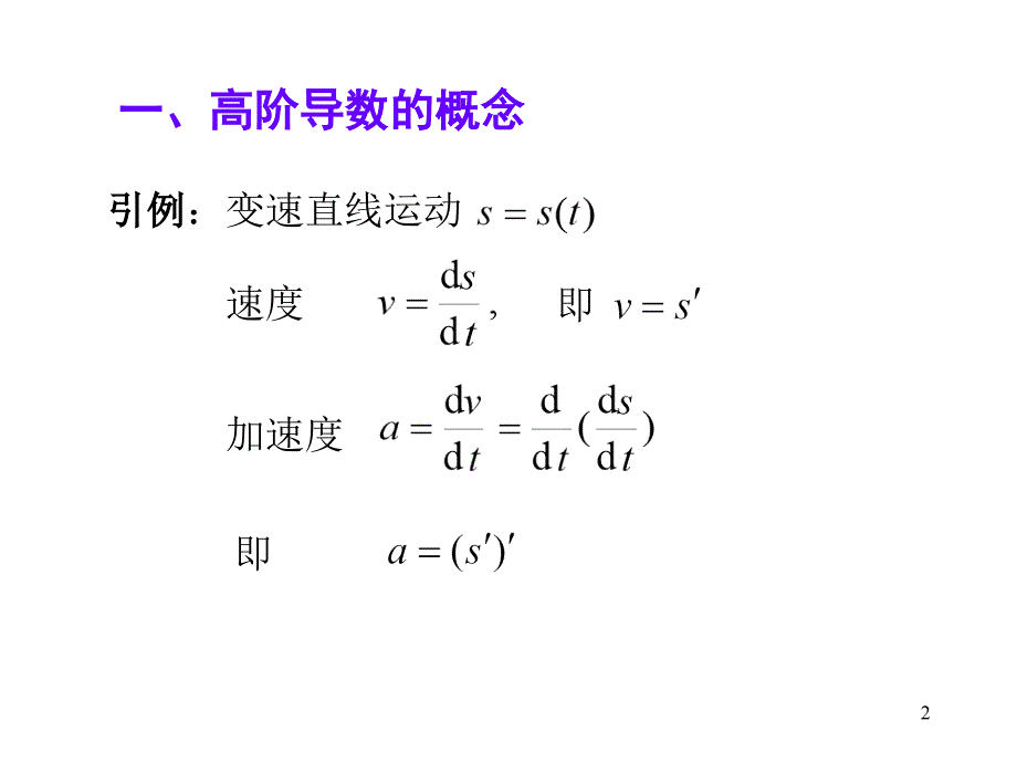 高等数学课件：2-3 高阶导数_第2页