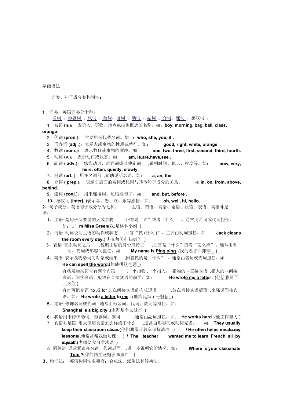 英语基础语法基础版_第1页