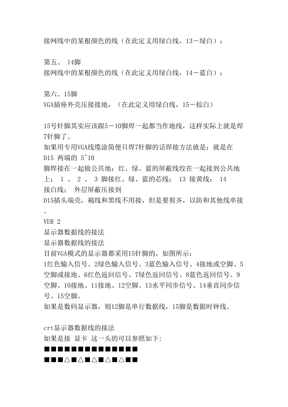 ji[汇总]显示器数据线的接法=标准15针 VGA头焊接方法_第4页