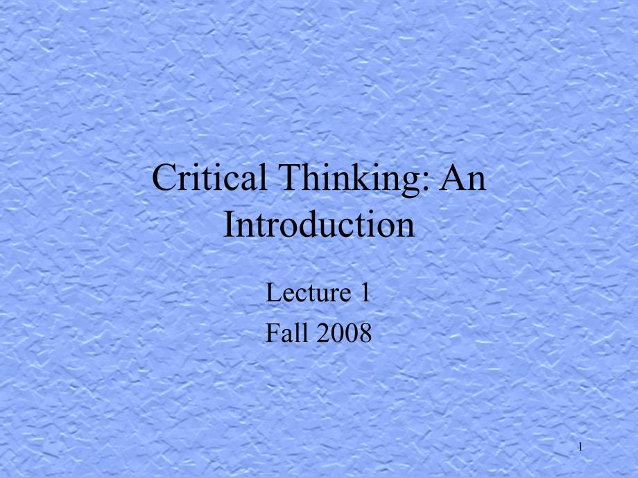 Critical Thinking An Introduction_第1页