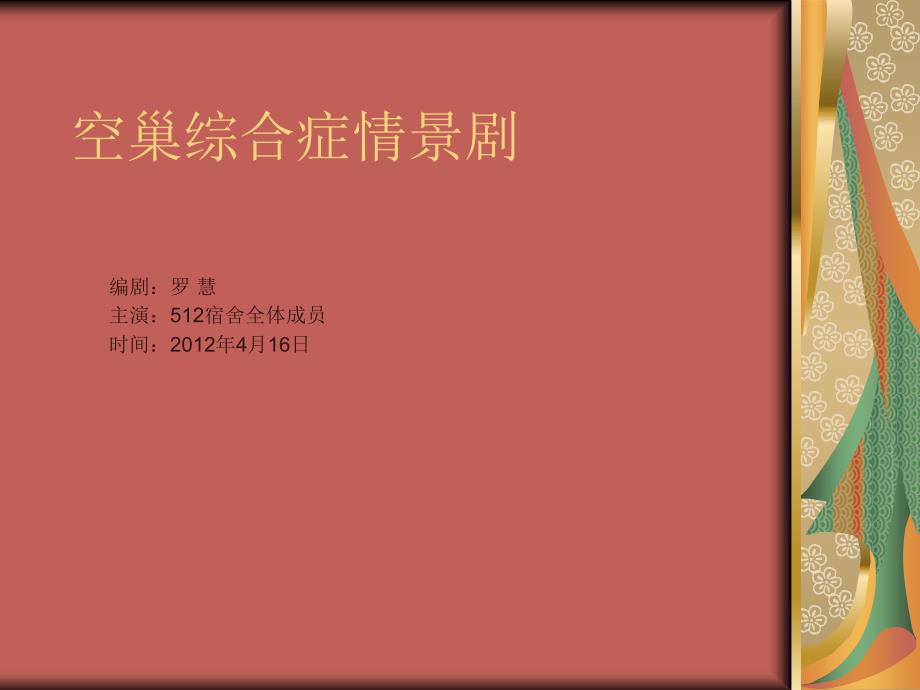 空巢综合症情景剧罗慧_第1页