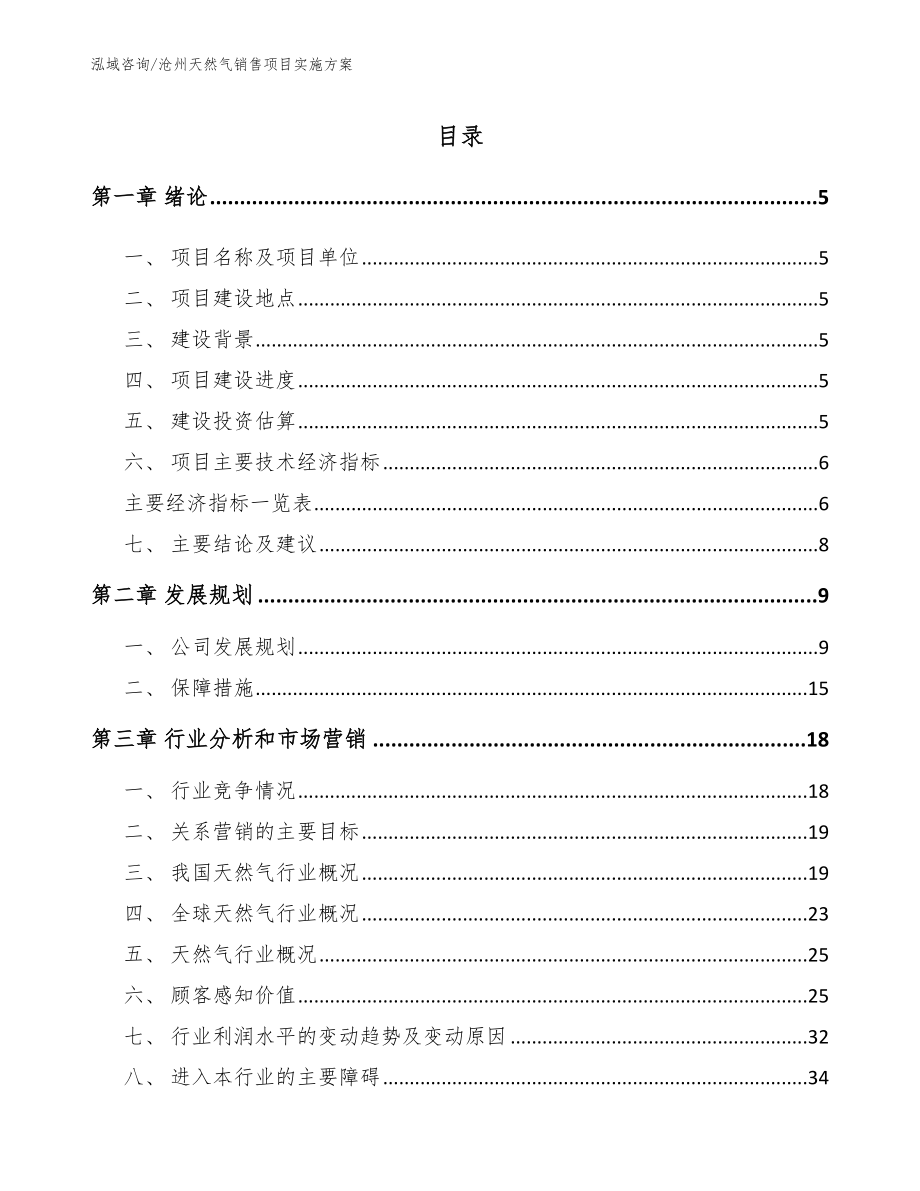 沧州天然气销售项目实施方案_第1页