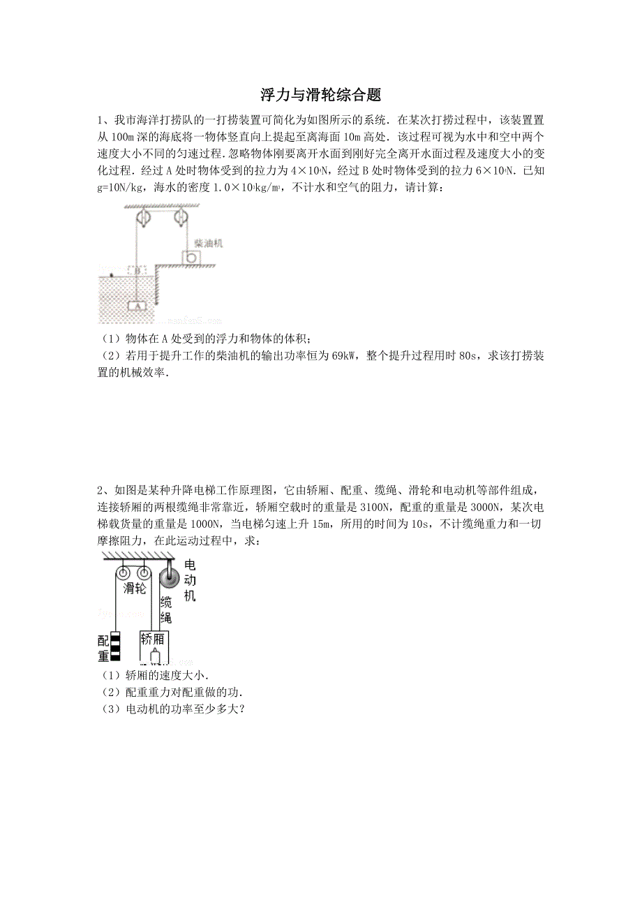 浮力与滑轮综合题_第1页