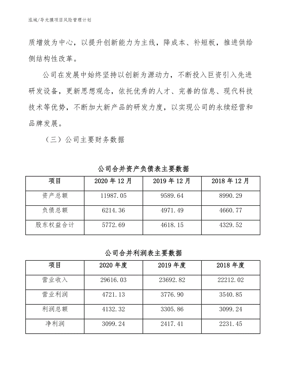 导光膜项目风险管理计划【范文】_第4页