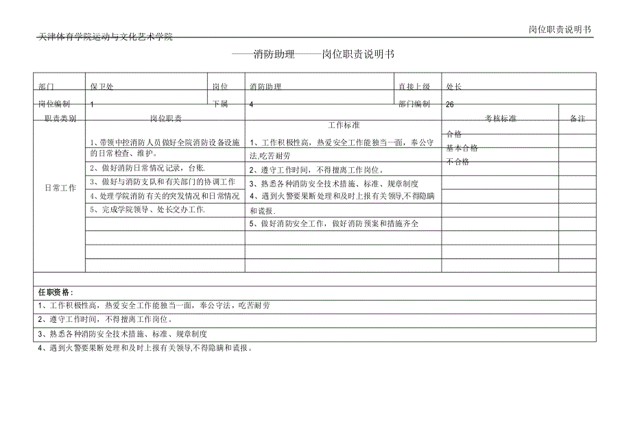 部门职责、架构及岗位职责说明书模板_第4页