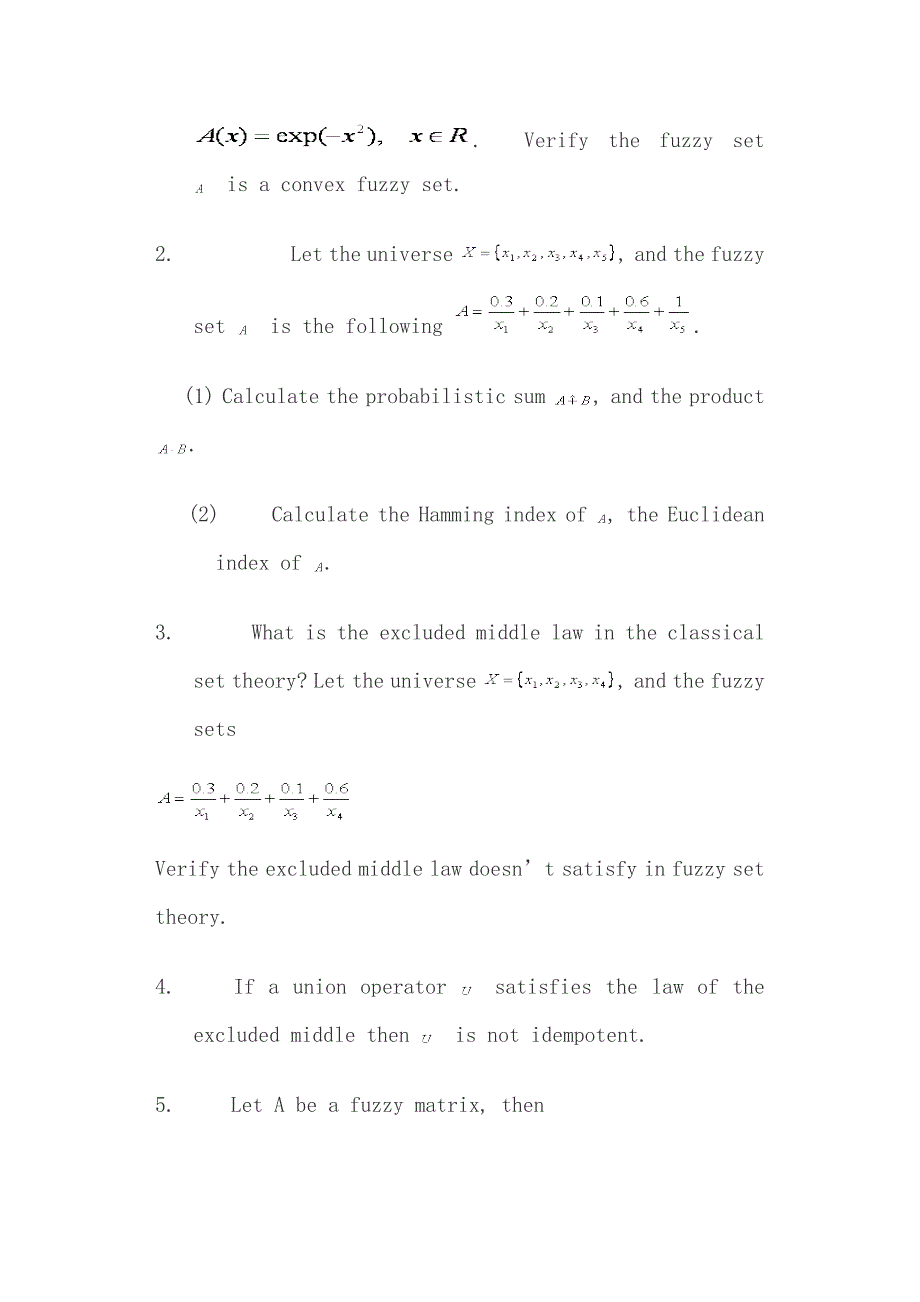模糊数学练习题(聊城大学期末考试)（精品）_第4页