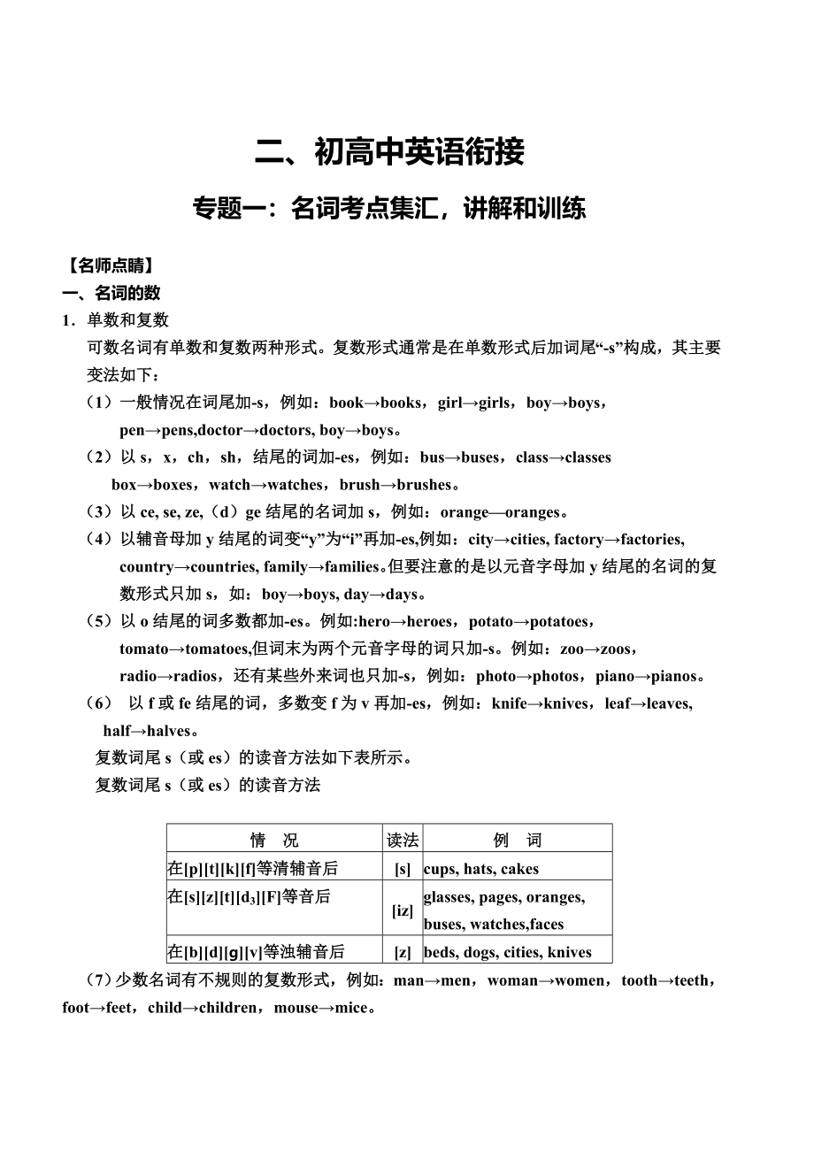 英语初高中衔接.doc_第1页