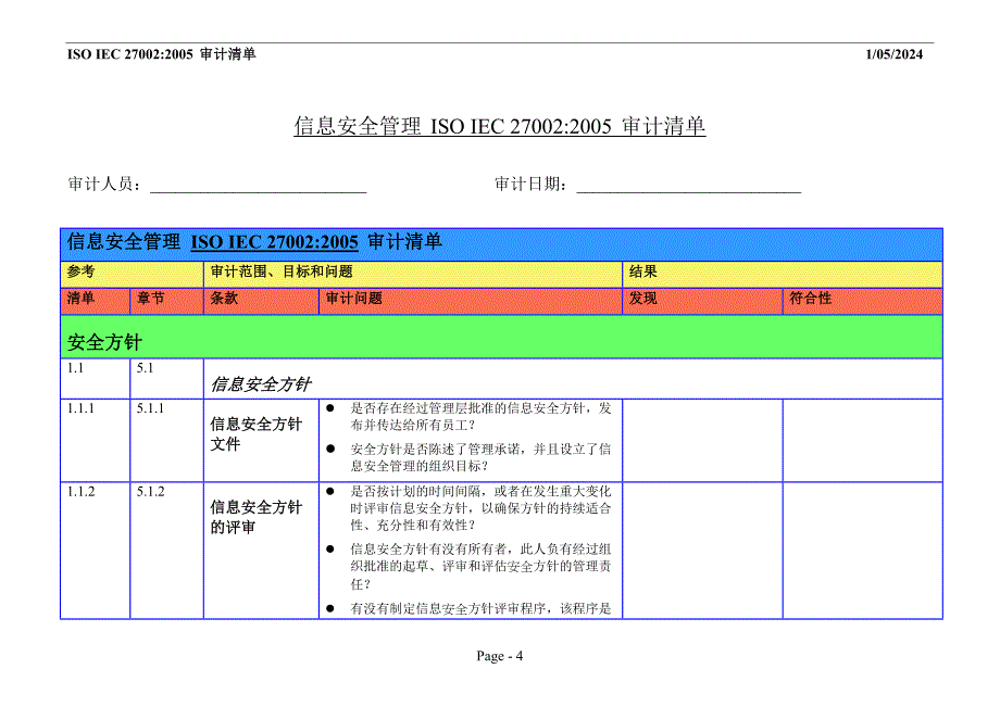 ISO177992005SANSAuditCheckList(CN)信息安全管理_第4页