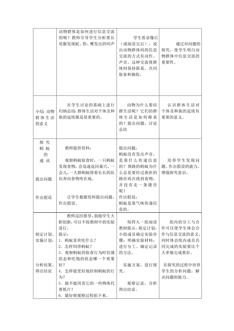 人教版生物八上第五单元第二章第三节动物的社会行为教学设计.doc_第4页