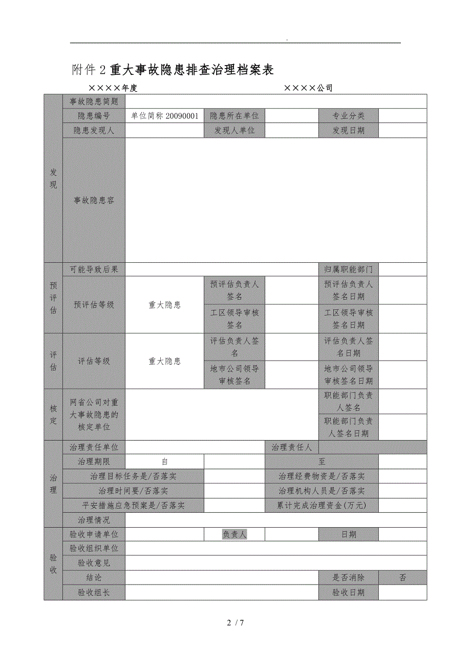 隐患排查治理档案表_第2页