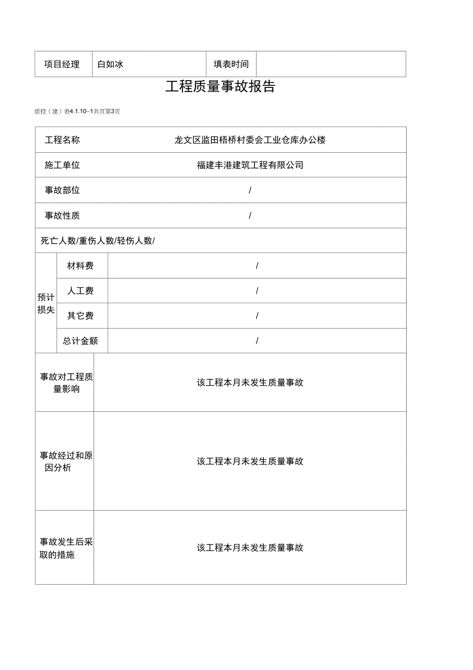 工程质量事故处理记录按月_第4页