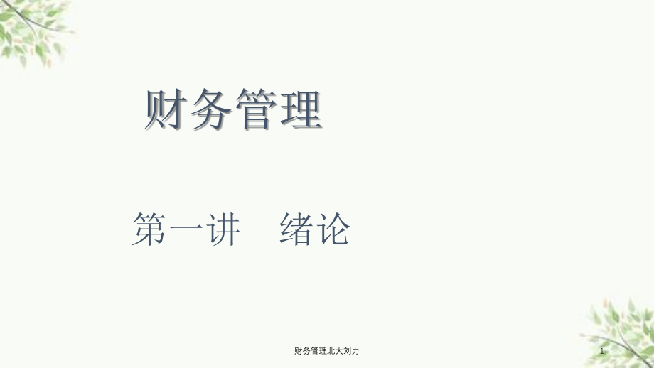 财务管理北大刘力课件_第1页