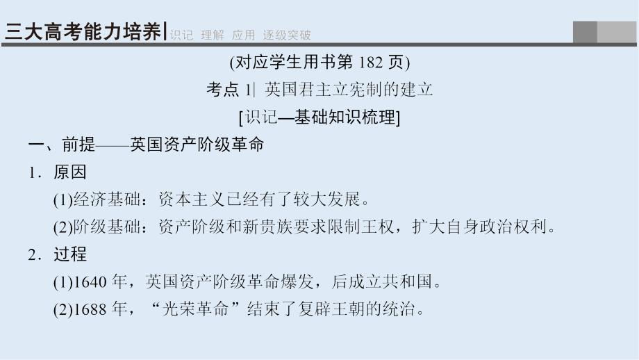 高考历史一轮复习通史版课件：第3部分 第7单元 第22讲 近代西方资本主义政治制度的确立_第3页