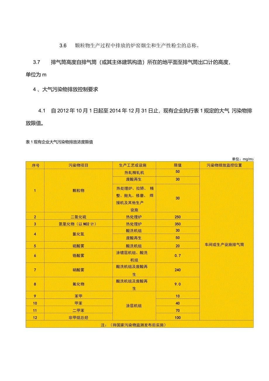 轧钢工业大气污染物排放标准_第5页