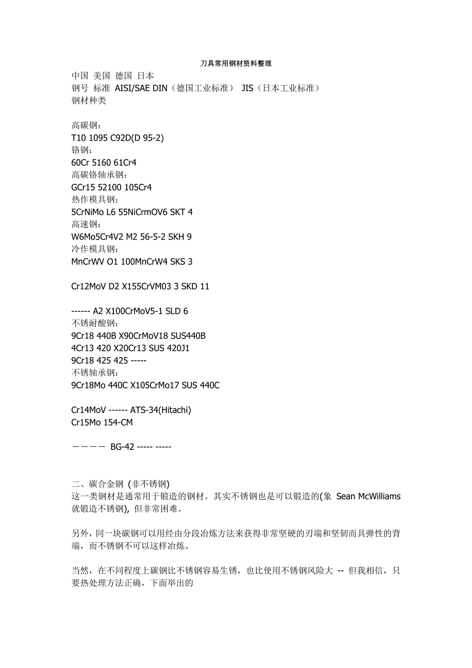 刀具常用钢材资料整理_第1页