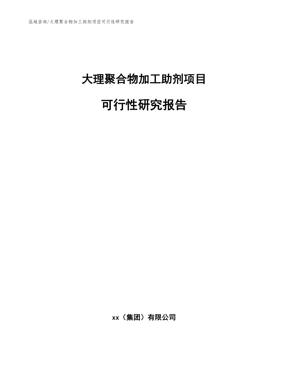 大理聚合物加工助剂项目可行性研究报告（模板）_第1页