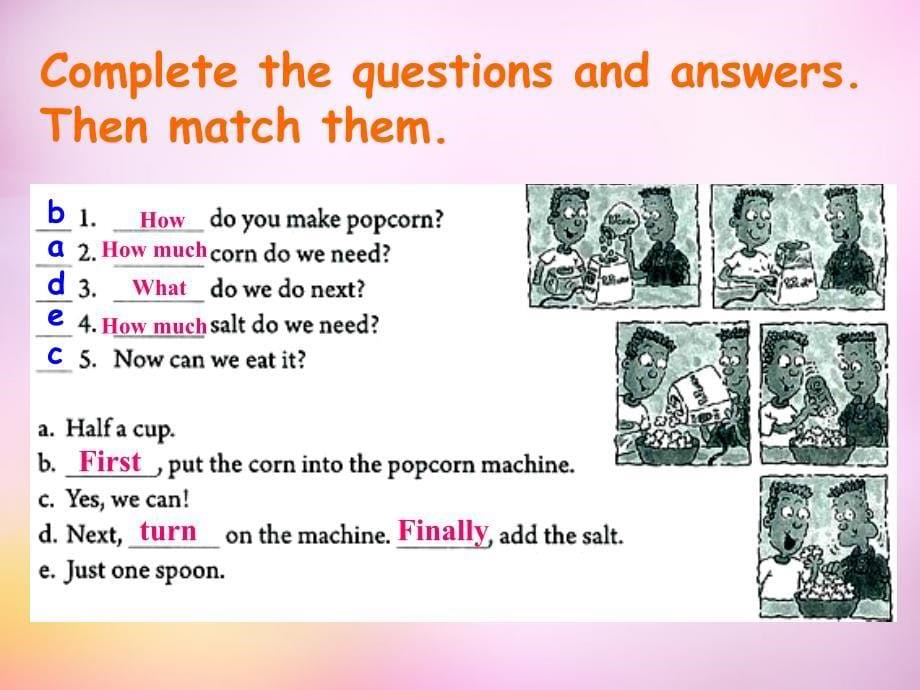 新人教目标版八年级上册英语教学课件-Unit-8-How-do-you-make-a-banana-milk-shake-Section-A (2)_第5页