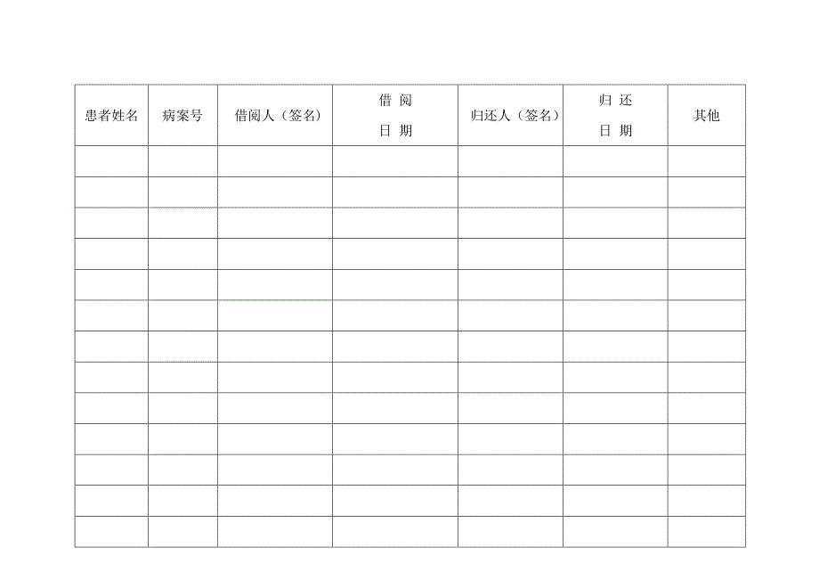 病历借阅登记表_第4页