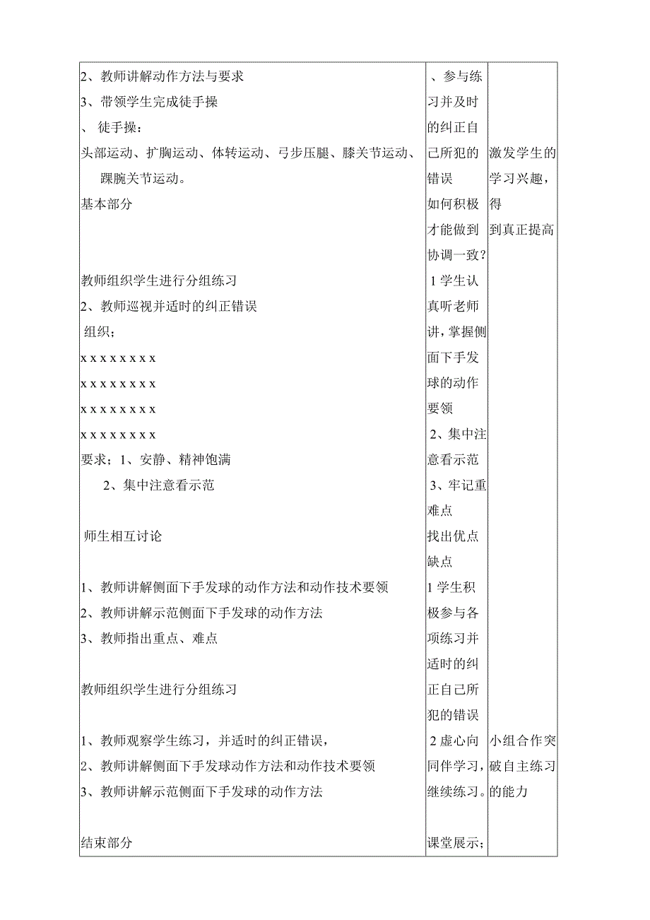 大同市十八中教学设计课 题侧面下手发球课 型新授课授.doc_第2页