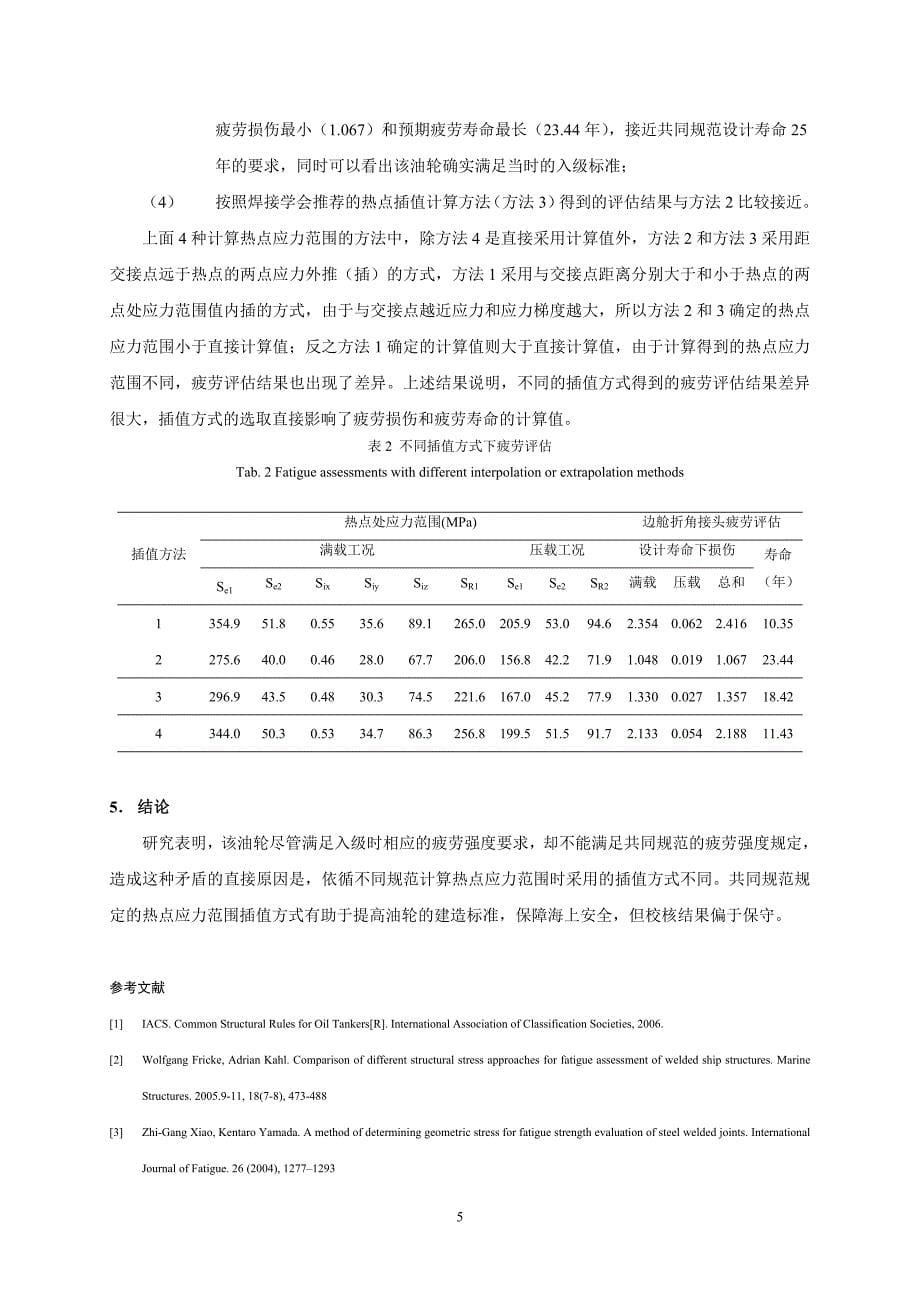 毕业论文（设计）插值方式对基于共同规范油轮疲劳评估的影响03845_第5页