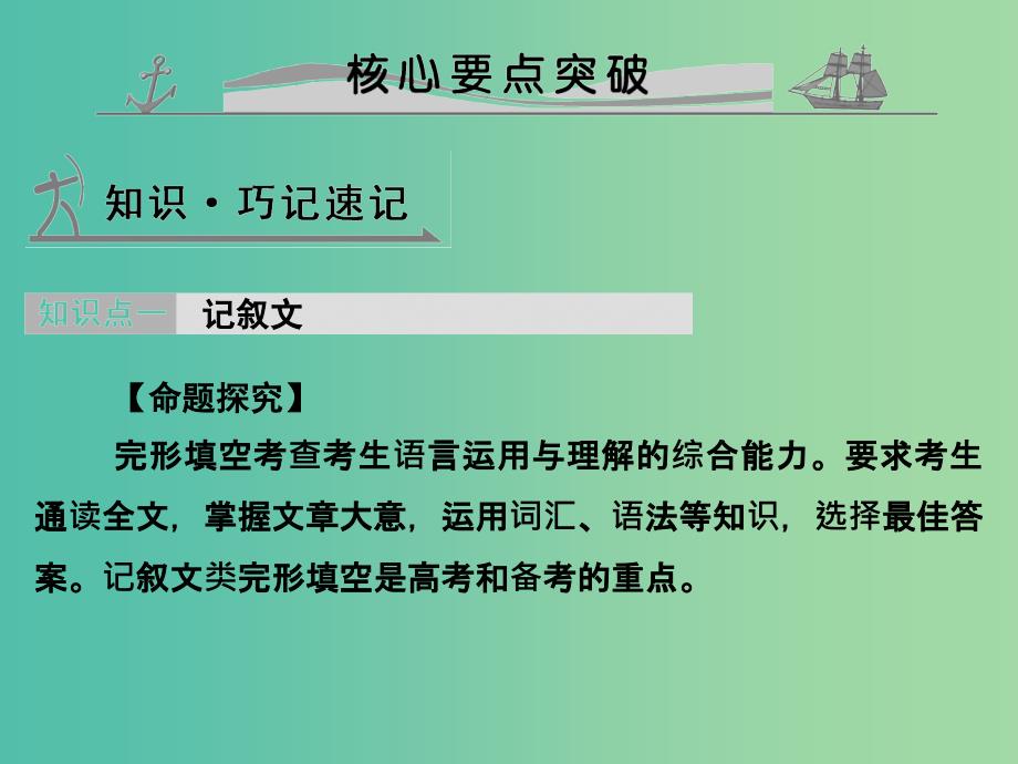 高考英语 专题十五 完形填空课件.ppt_第2页