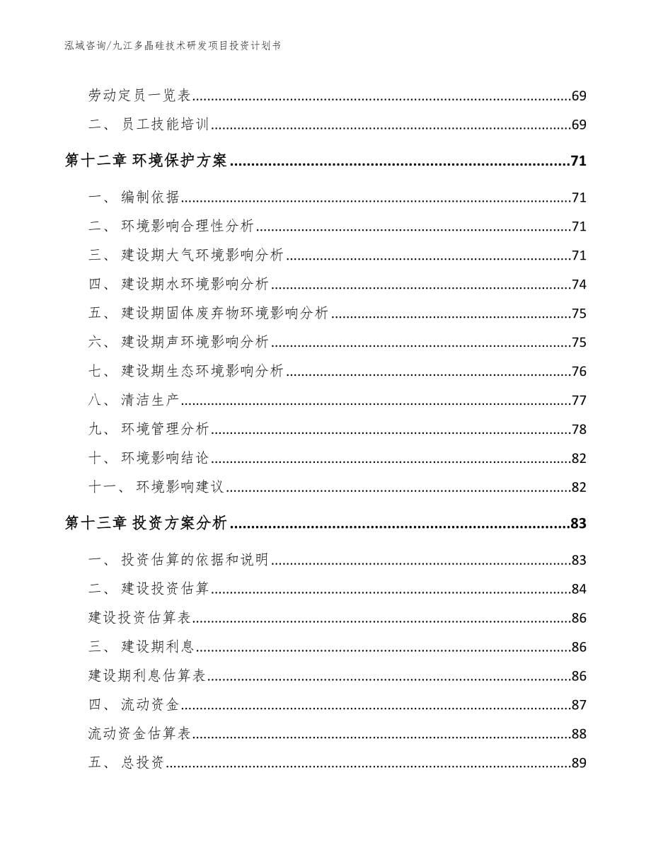 九江多晶硅技术研发项目投资计划书_第5页