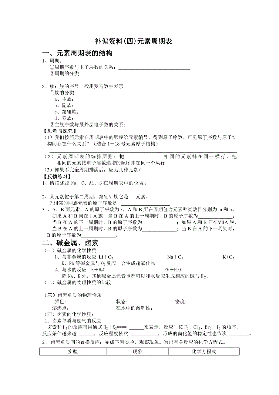 补偏资料四元素周期表_第1页