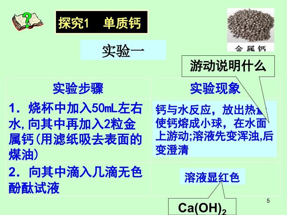 钙及其化合物的探究_第5页