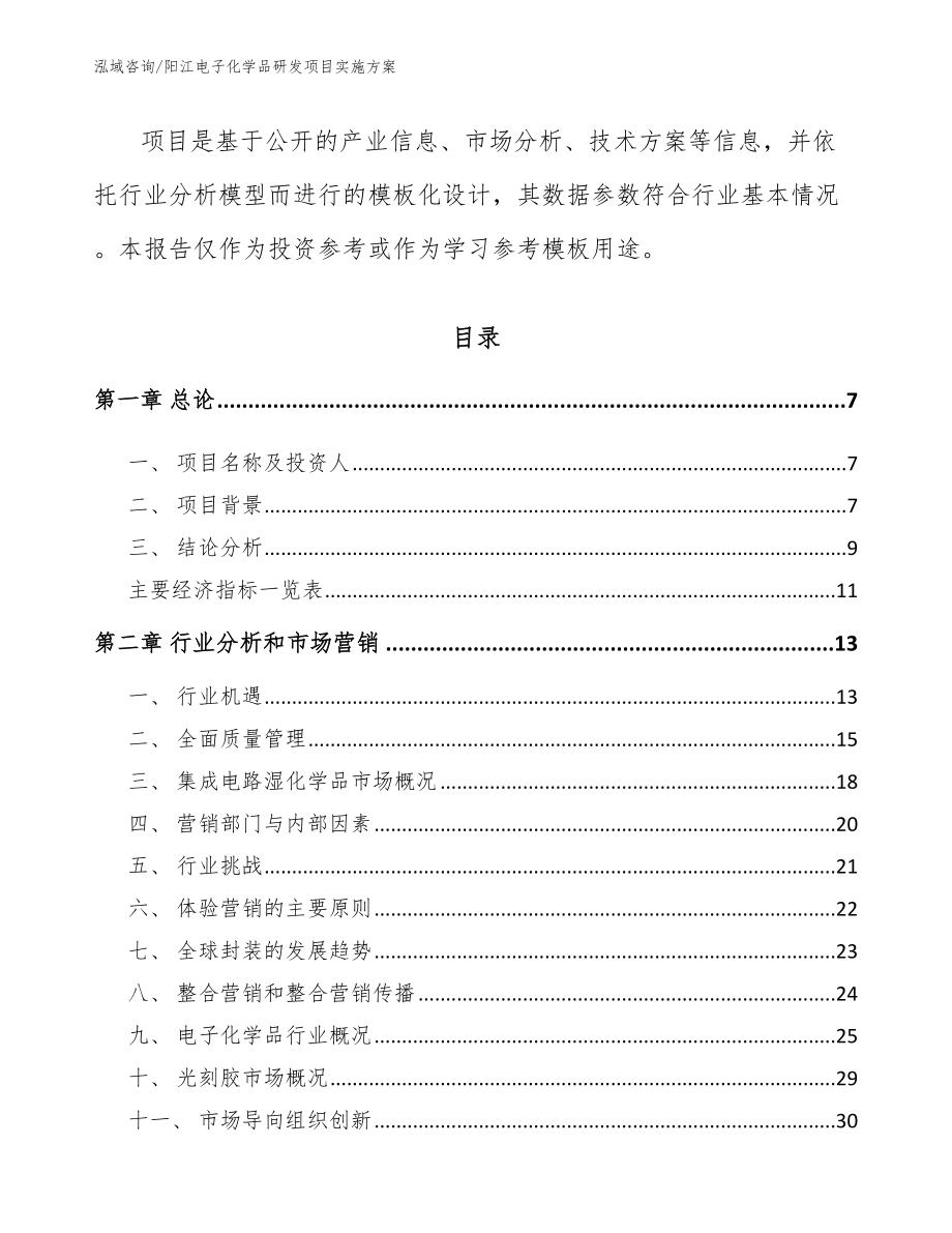 阳江电子化学品研发项目实施方案（模板）_第3页