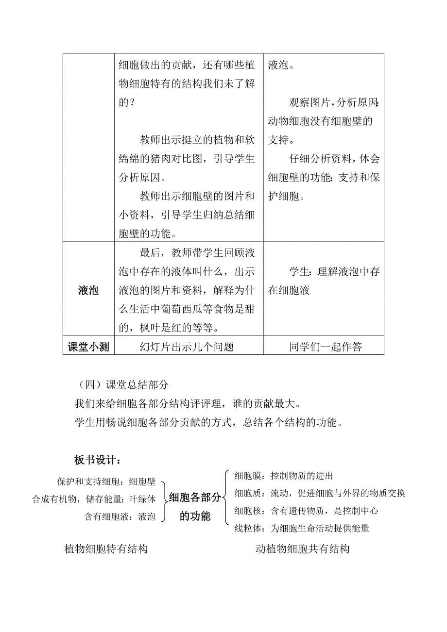 《细胞各部分的功能》教学设计.doc_第5页